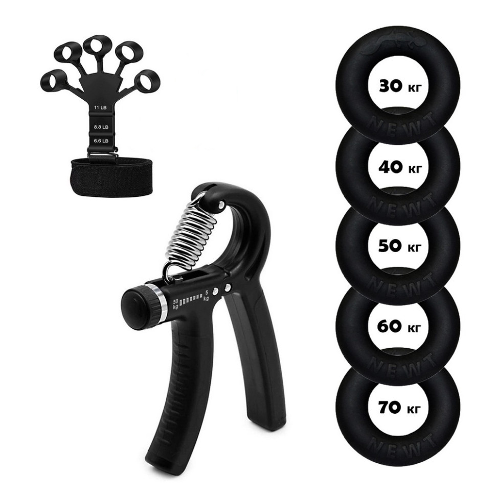 Набір кистьових еспандерів кільце+еспандер, ножиці Power Grip Set Newt NE-1589-WR15