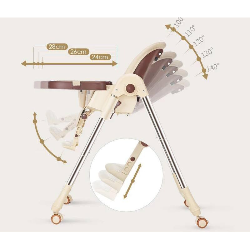 Детский стульчик-шезлонг для кормления Bambi IBS-330-1 Бежевый 2в1