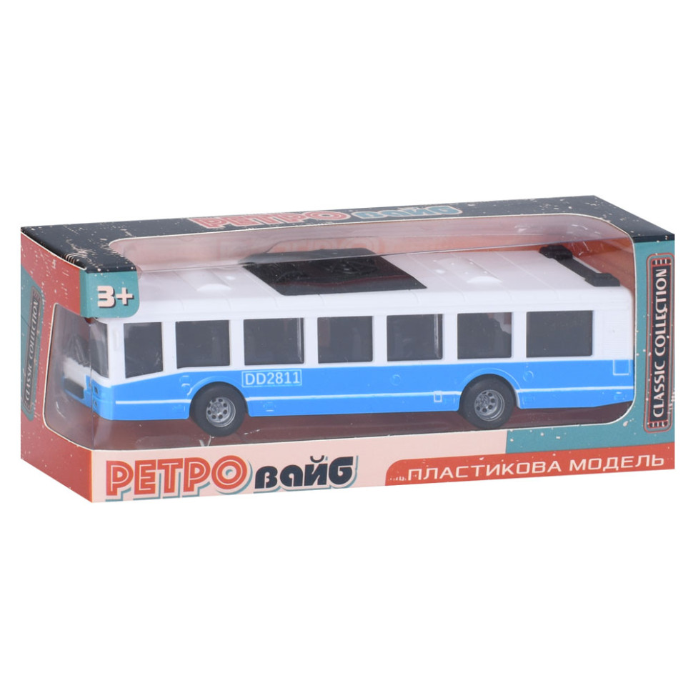 Игрушечный инерционный Автобус Bambi 6334(Blue) резиновые колеса, 16 см