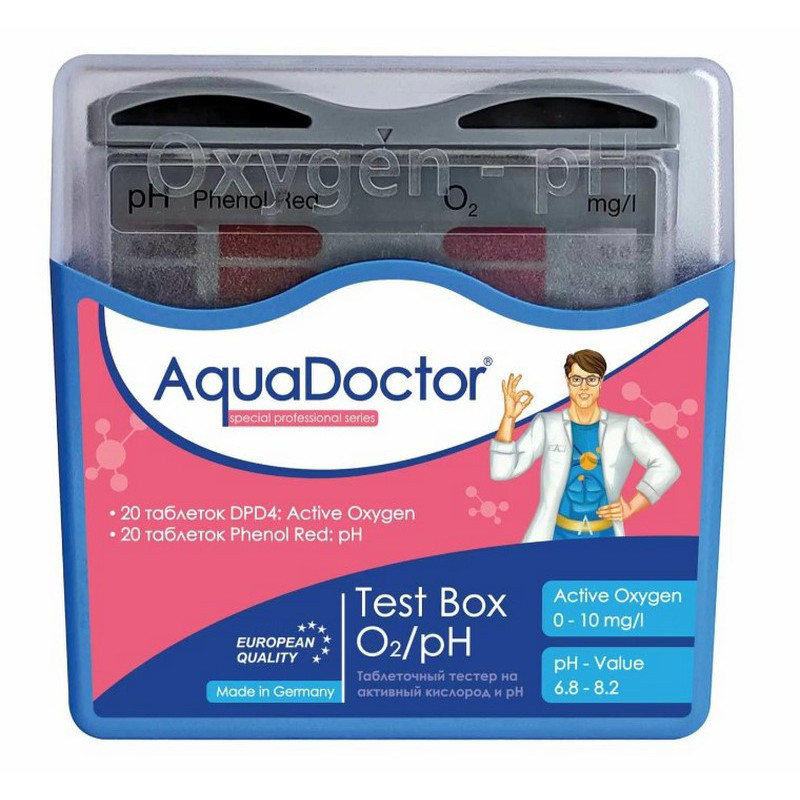 Таблетированный тестер для бассейна Test Box O2/pH AquaDoctor 23545AD