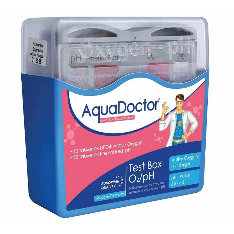 Таблетированный тестер для бассейна Test Box O2/pH AquaDoctor 23545AD