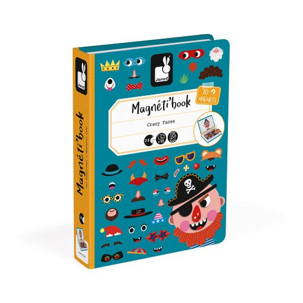 Магнітна книга Janod Смішні обличчя - хлопчик 70 ел. J02716