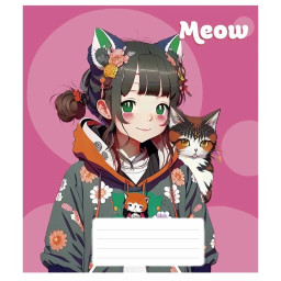 Тетрадь общая "Kawaii" Школярик 048-3302L-4 в линию, 48 листов
