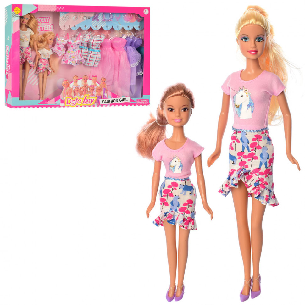 Лялька з нарядом DEFA 8447-BF 29см, дочка 22 см, сукні 8 шт по цене 465 грн.