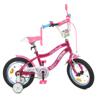 Велосипед дитячий PROF1 Y14242S 14 дюймів, малиновий
