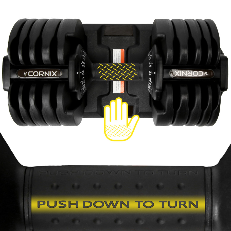 Гантель с регулируемым весом Cornix XR-0405 Black 2.5-24 кг 