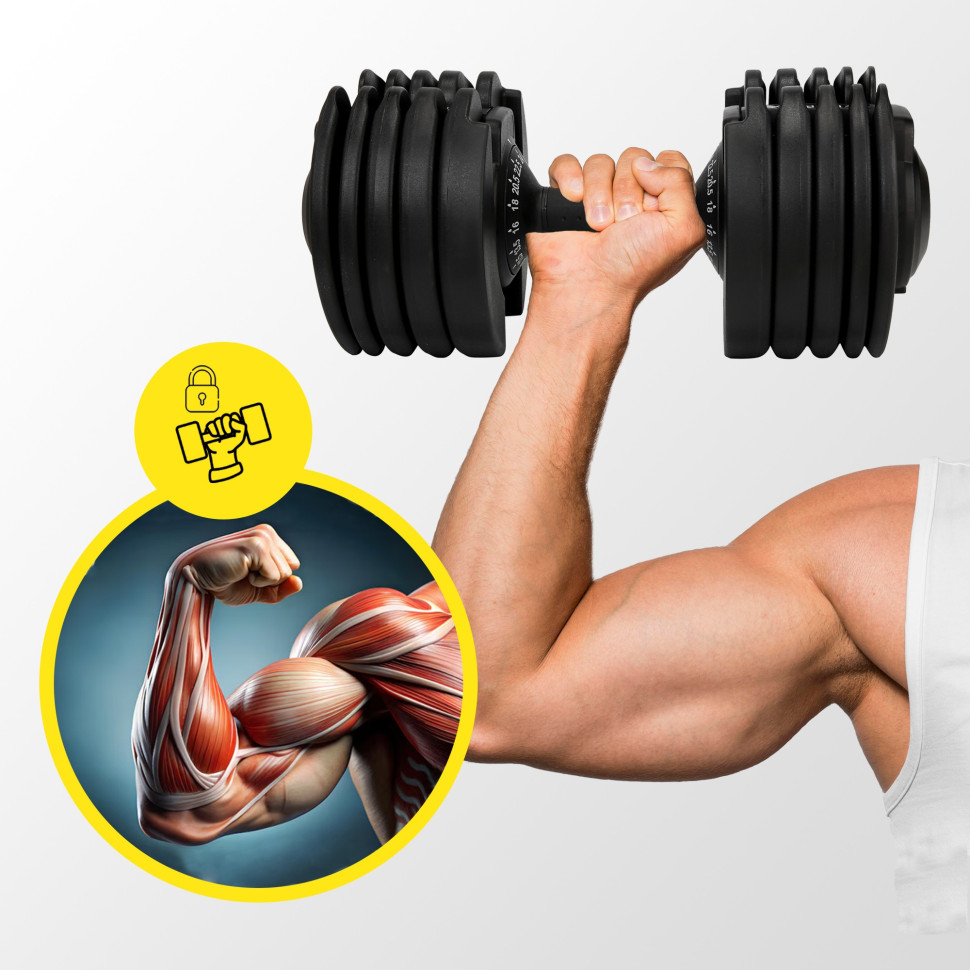 Гантель с регулируемым весом Cornix XR-0405 Black 2.5-24 кг 