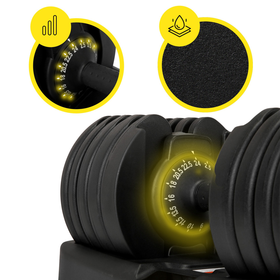 Гантель с регулируемым весом Cornix XR-0405 Black 2.5-24 кг 