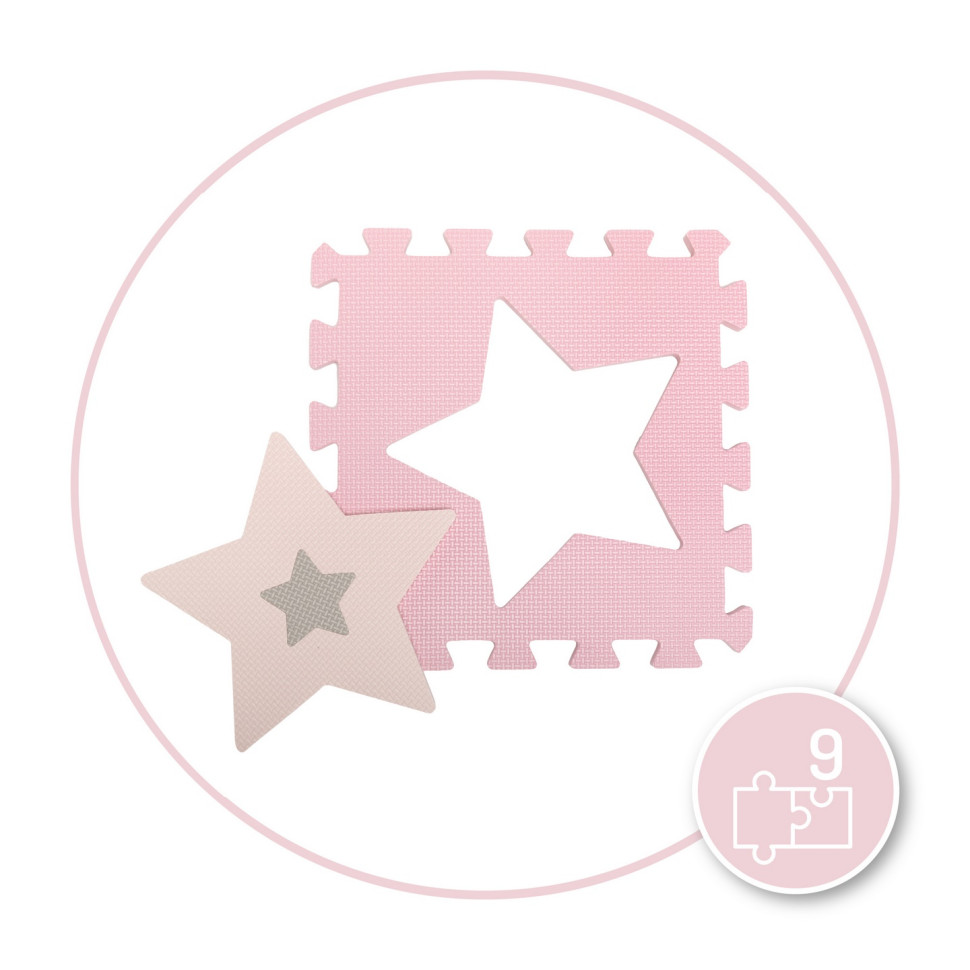 Коврик-пазл NEBE MoMi AKCE00030 pink, EVA, 9 элементов, 93х93 см