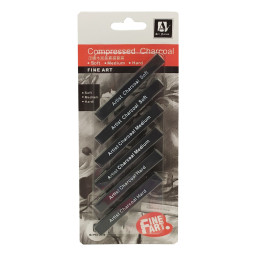 Воскові олівці "Artist Charcoal Soft" Art Nation CPC0810 чорні Воскові олівці "Artist Charcoal Soft" Art Nation CPC0810 чорні