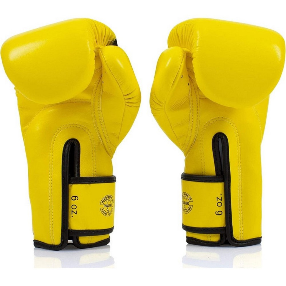 Боксерские перчатки BGV14 Fairtex BGV14_10oz_Yellow 10 унций (бинты в комплекте)