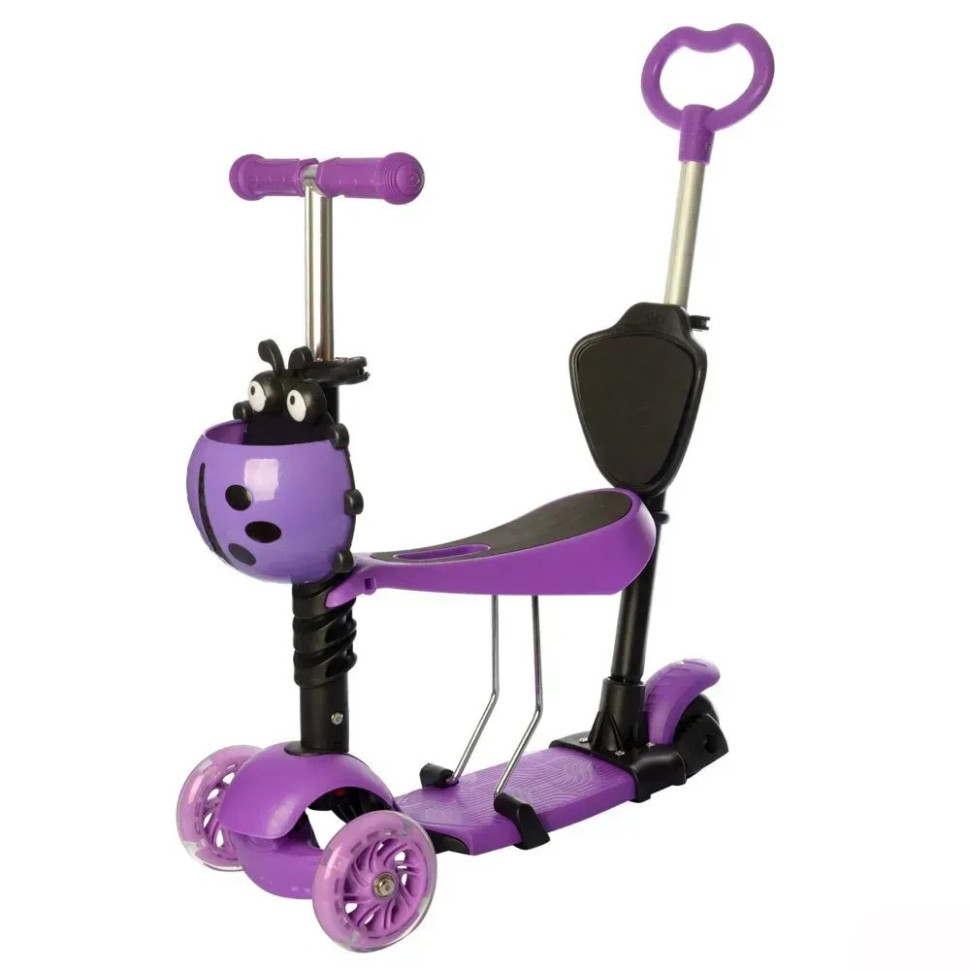 Самокат детский 3-х колесный Bambi SC20139(Violet) с родительской ручкой