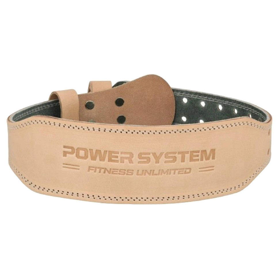 Пояс для тяжелой атлетики Power Natural Power System PS-3000_2XL_Natural, кожаный, XXL