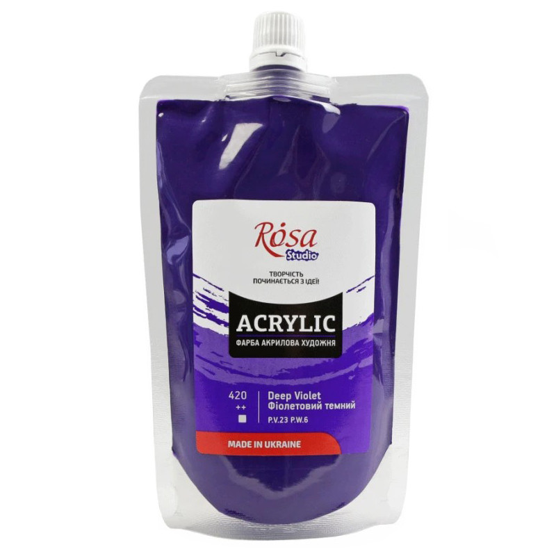 Фарба акрилова Фіолетова темна Rosa 323200420 (код 420), 200 мл
