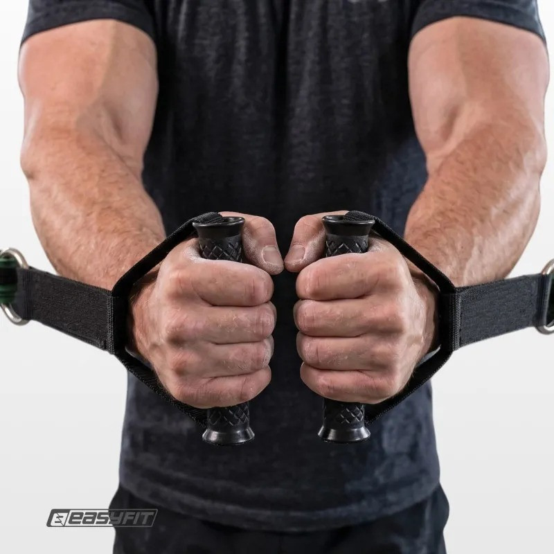 Ручки для тяги EasyFit EF-2713-BK, TPR, для эспандеров и резиновых петель, черные