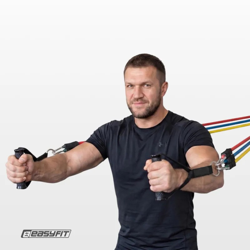Ручки для тяги EasyFit EF-2713-BK, TPR, для эспандеров и резиновых петель, черные