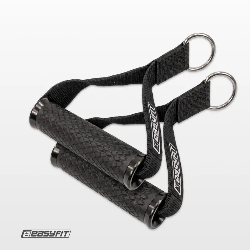Ручки для тяги EasyFit EF-2713-BK, TPR, для эспандеров и резиновых петель, черные