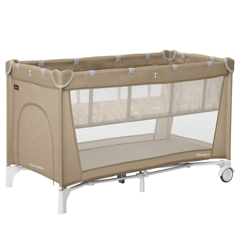 Дитяче ліжко-манеж Piccolo+ Carrello CRL-18102 Sand Beige, со вторым дном