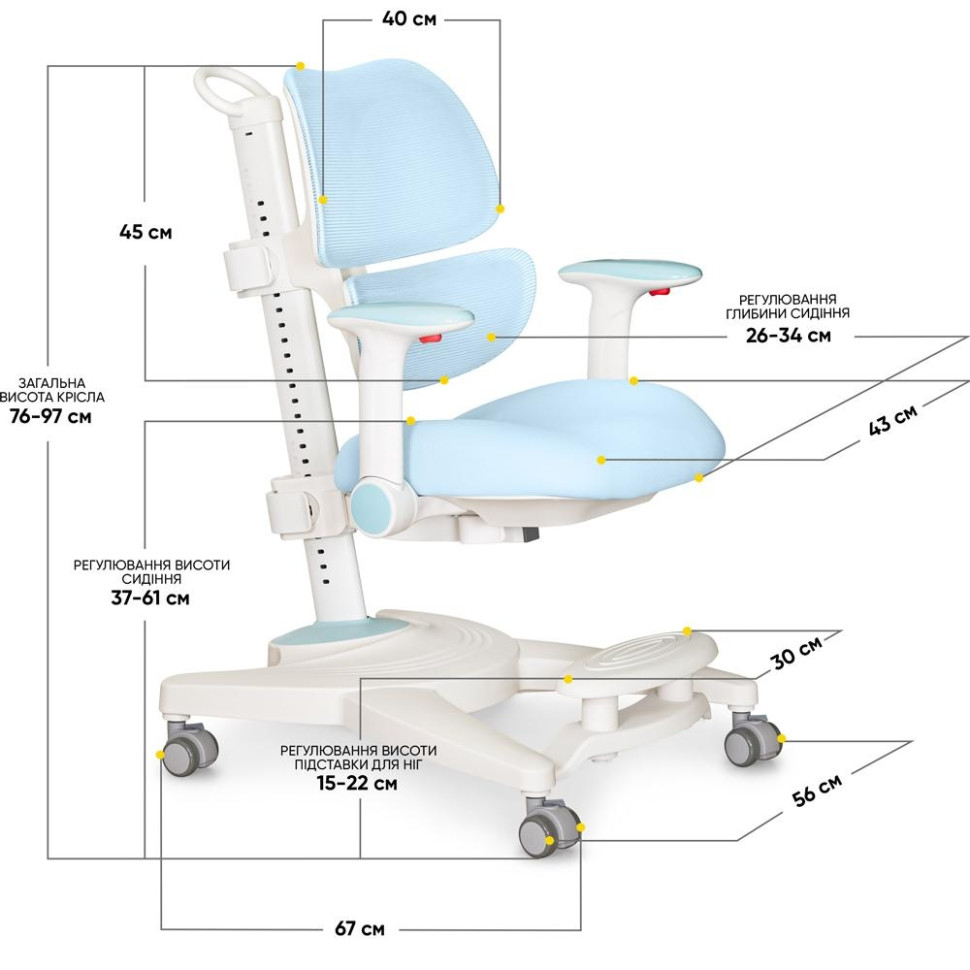 Детское креслo Space Air Mealux Y-609 KBL Blue 100 кг
