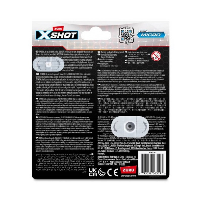 Детский скорострельный бластер Excel Micro 2.0 Color Card X-Shot 36726TQ1R 8 патронов