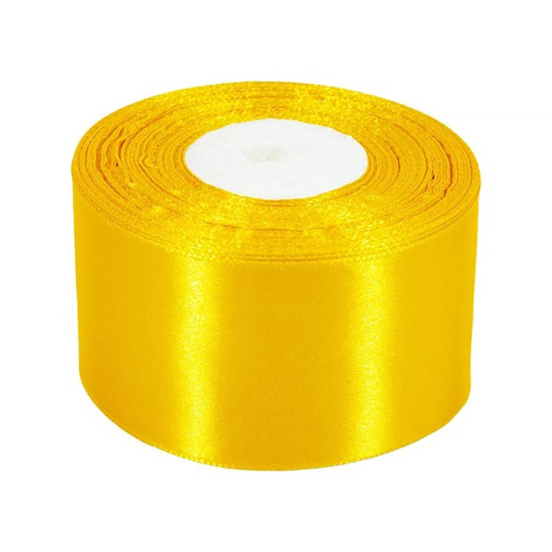 Атласна стрічка для рукоділля Bambi АБ-504, 5 см x 23 м, Жовтий