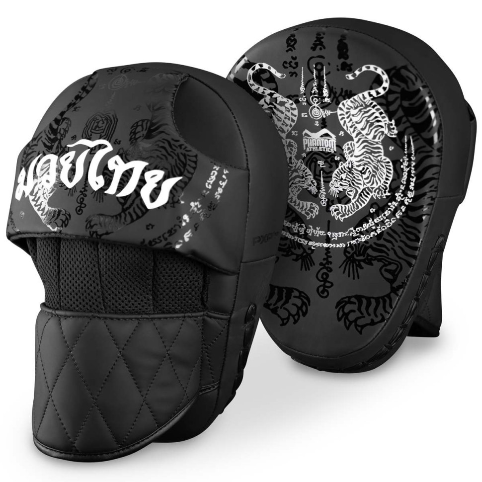 Лапы боксерские Muay Thai Phantom PHPAD2737 Black, высококачественный полиуретан