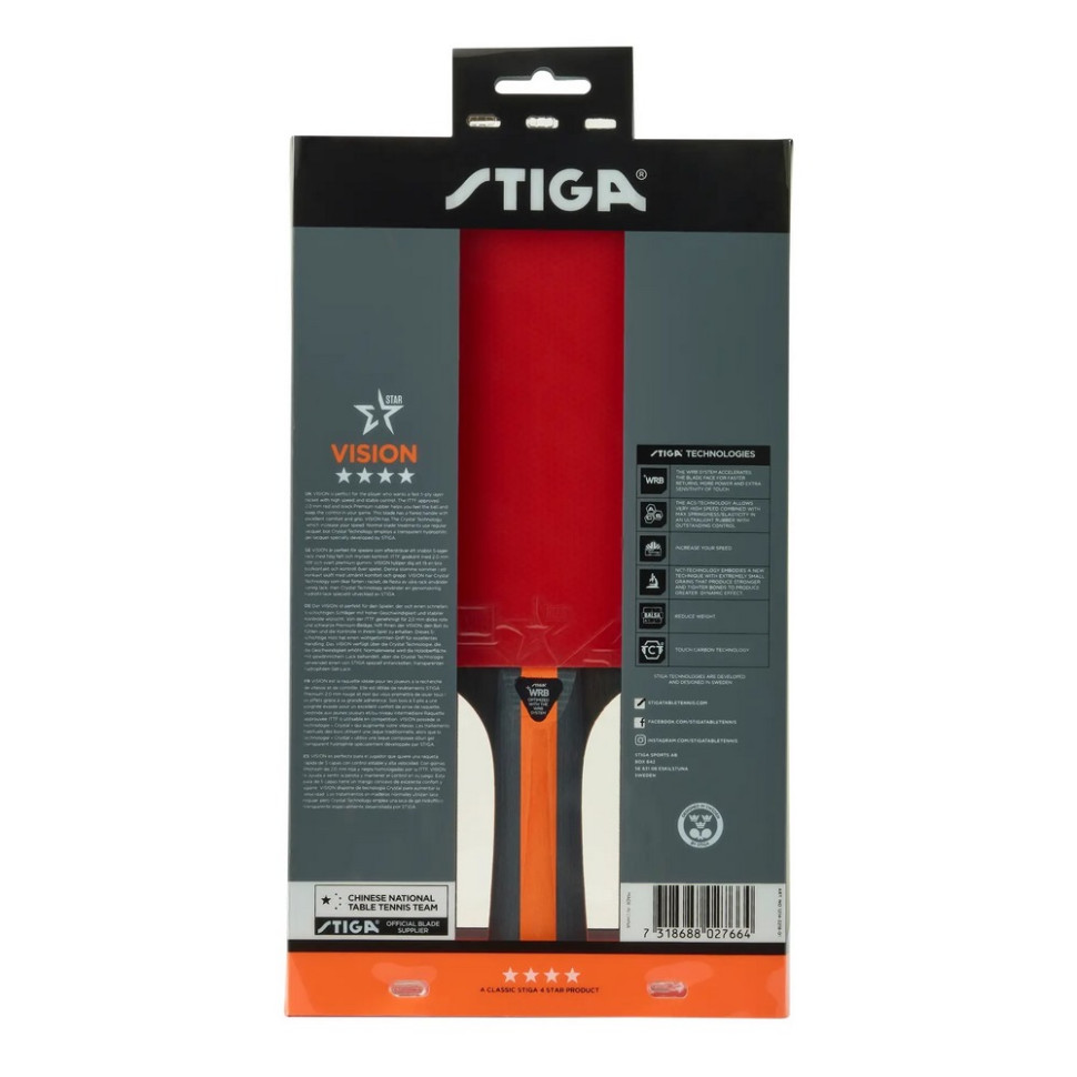 Ракетка для настільного тенісу Vision 4 Star FL Stiga 931151 (1214-3218-01)