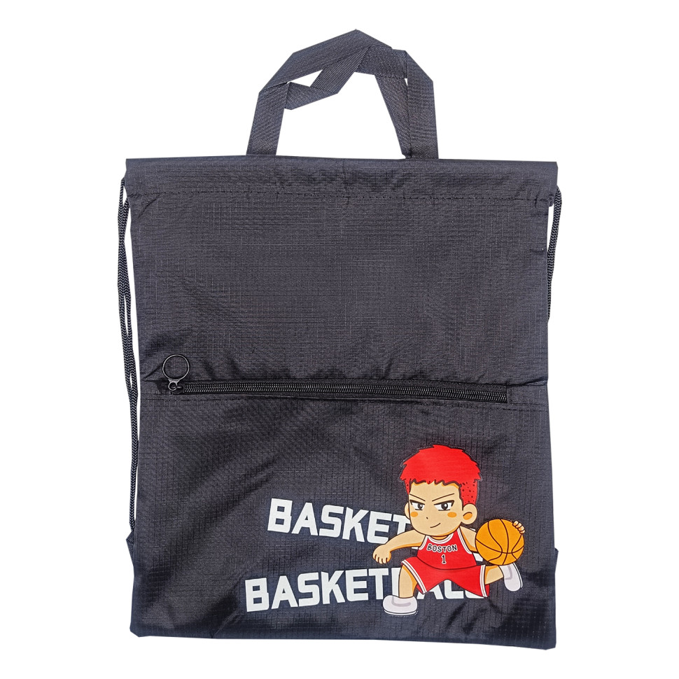 Детская сумка для обуви «Basketball» Bambi 2-54-3(Black) 40 x 35 см 
