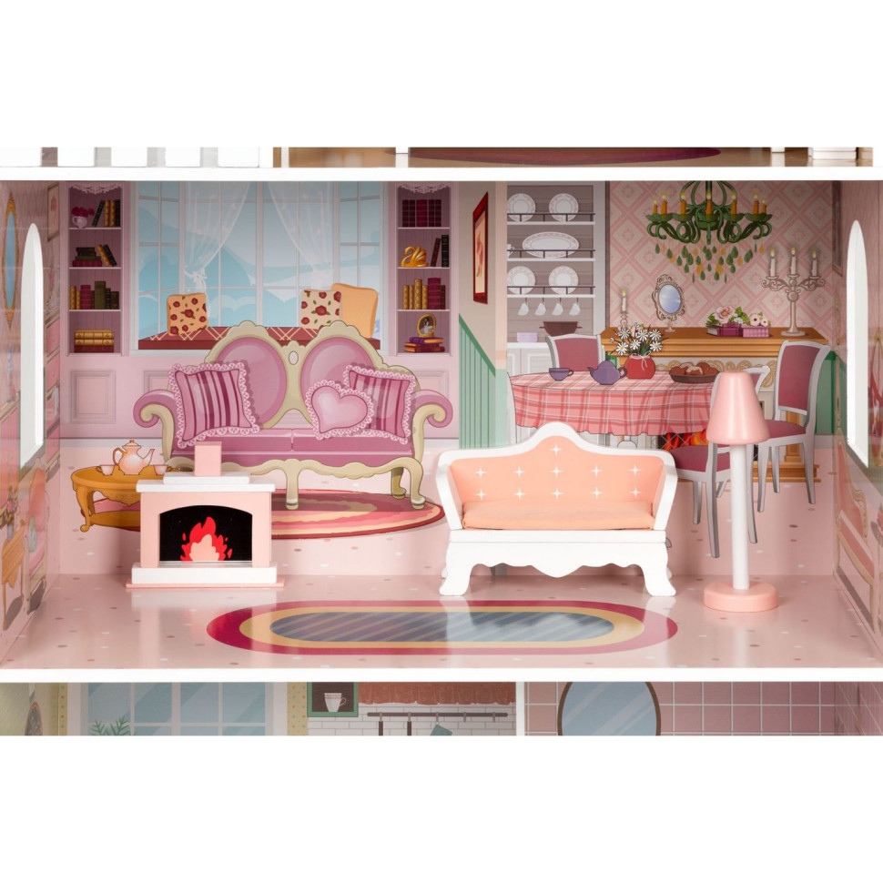 Дитячий ляльковий будиночок BIG Fresh Ecotoys D8112 Pink, з меблями
