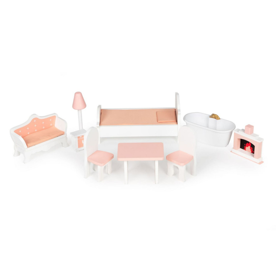 Дитячий ляльковий будиночок BIG Fresh Ecotoys D8112 Pink, з меблями