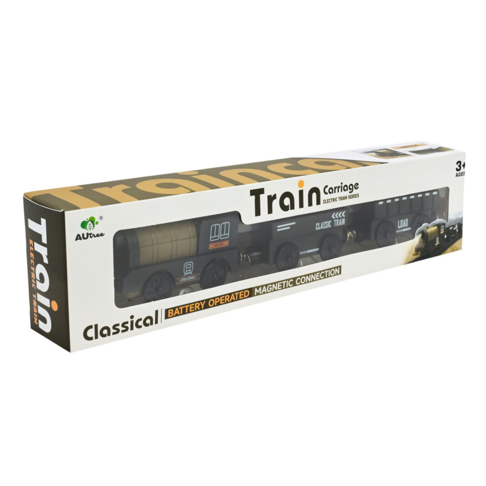 Детский игровой поезд AUtree AU8880, 2 магнитных вагона, на батарейках