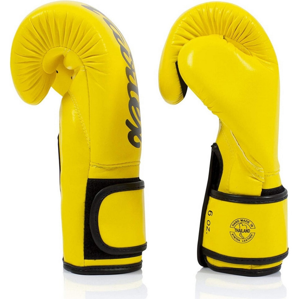 Боксерські рукавиці BGV14 Fairtex BGV14_12oz_Yellow 12 унцій (бинти в комплекті)
