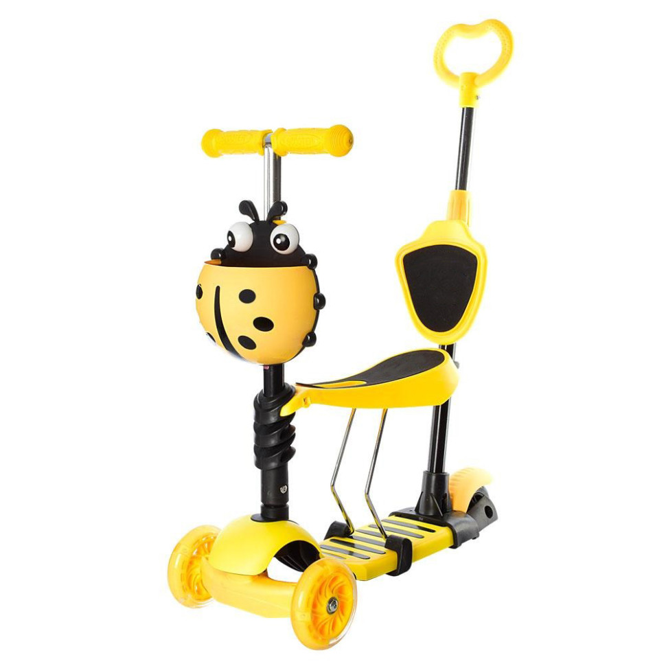 Самокат детский 3-х колесный Bambi SC20139(Yellow) с родительской ручкой