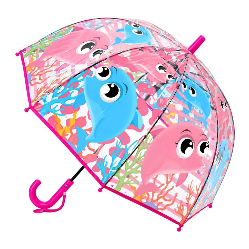 Детский зонтик Bambi MK 5272(Pink) длина 68 см, трость 63 см, диаметр 70 см, спица 50 см