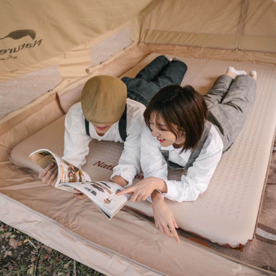 Матрас самонадувающийся NH21FCD11 Naturehike 6927595793329, бежевый, 6 см двойной