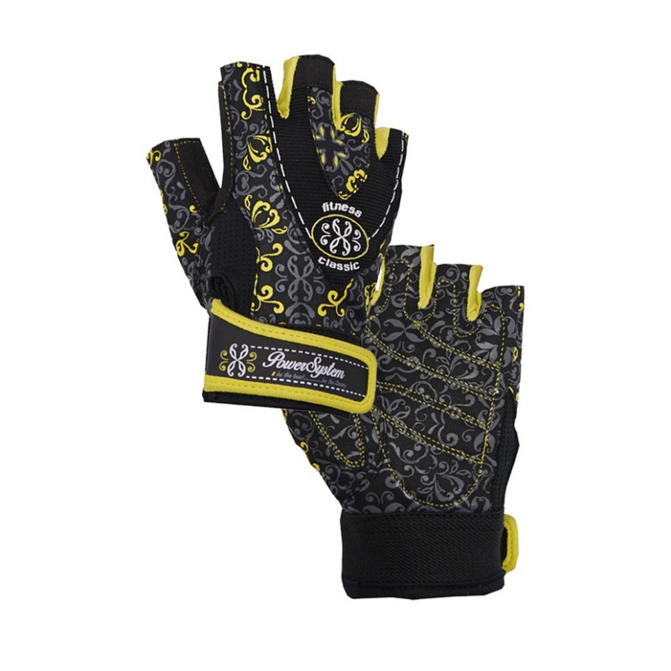 Рукавички для фітнесу Classy Power System PS_2910_S_Black/Yellow, S 21 см