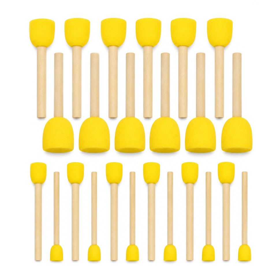 Набір спонжів для декорування та малювання Bambi Sponge-24, 1,2 см, 1,5 см, 2,5 см, 3 см, 24 шт