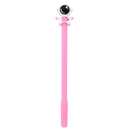 Ручка детская с игрушкой "Spaceman" Bambi A007(Pink) гелевая, синяя