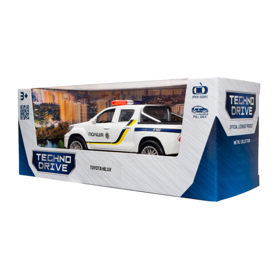 Дитяча автомодель Toyota Hilux Police TechnoDrive KM250426 масштаб 1:32