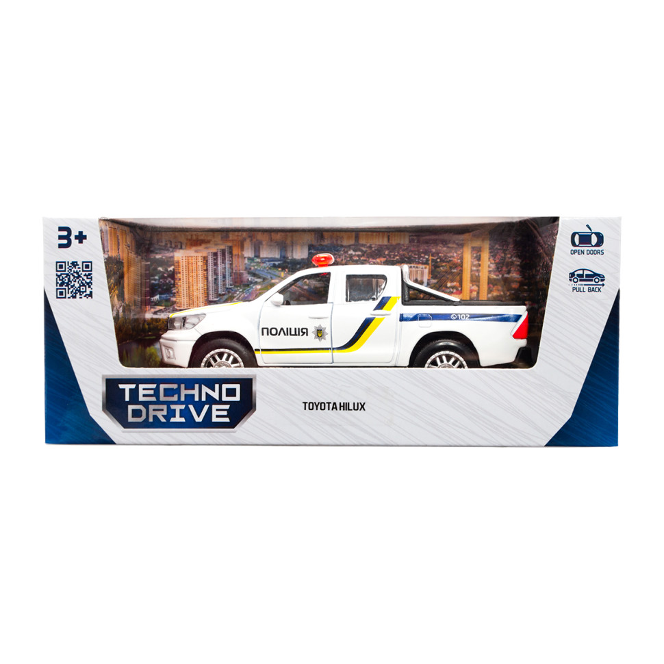 Дитяча автомодель Toyota Hilux Police TechnoDrive KM250426 масштаб 1:32