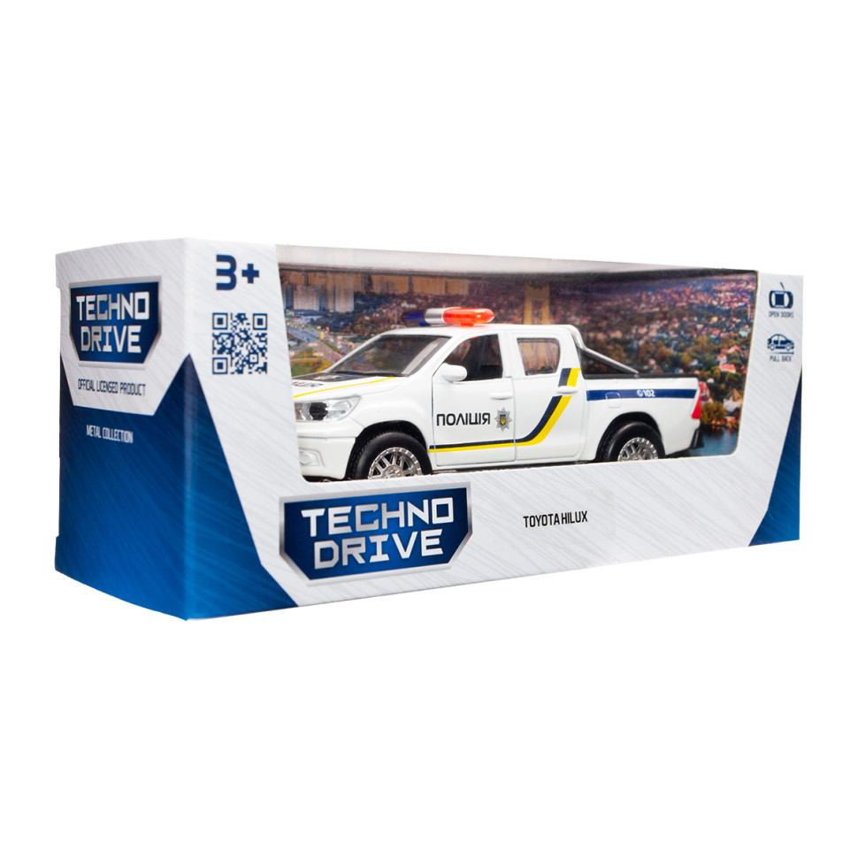 Дитяча автомодель Toyota Hilux Police TechnoDrive KM250426 масштаб 1:32
