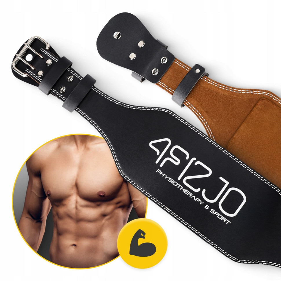 Пояс для важкої атлетики 4FIZJO P-5905973404303 Black, шкіряний, розмір M 