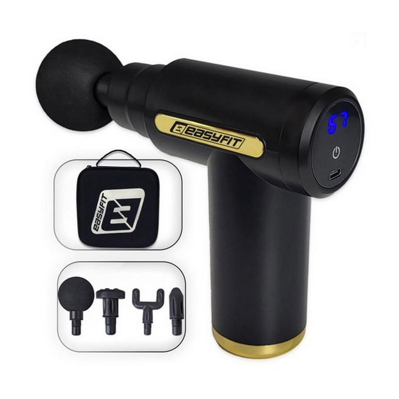 Перкуссионный массажер для тела Pulse Mini Easyfit EF-2070, 4 насадки, 6 режимов