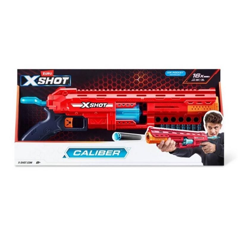 Детский скорострельный бластер Excel-S1 Caliber X-Shot 36675R 16 патронов