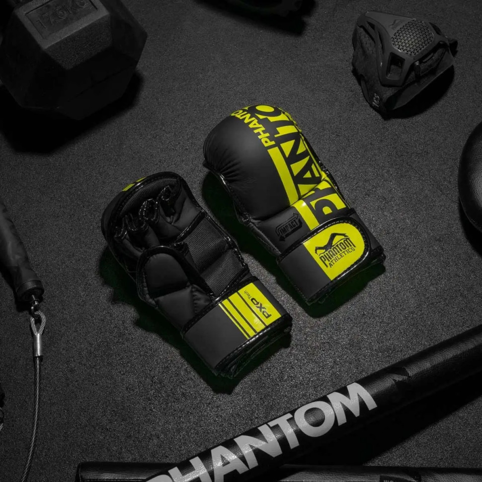 Перчатки для ММА APEX Sparring Phantom PHMMAG2301-LXL NEON L/XL (капа в подарок)
