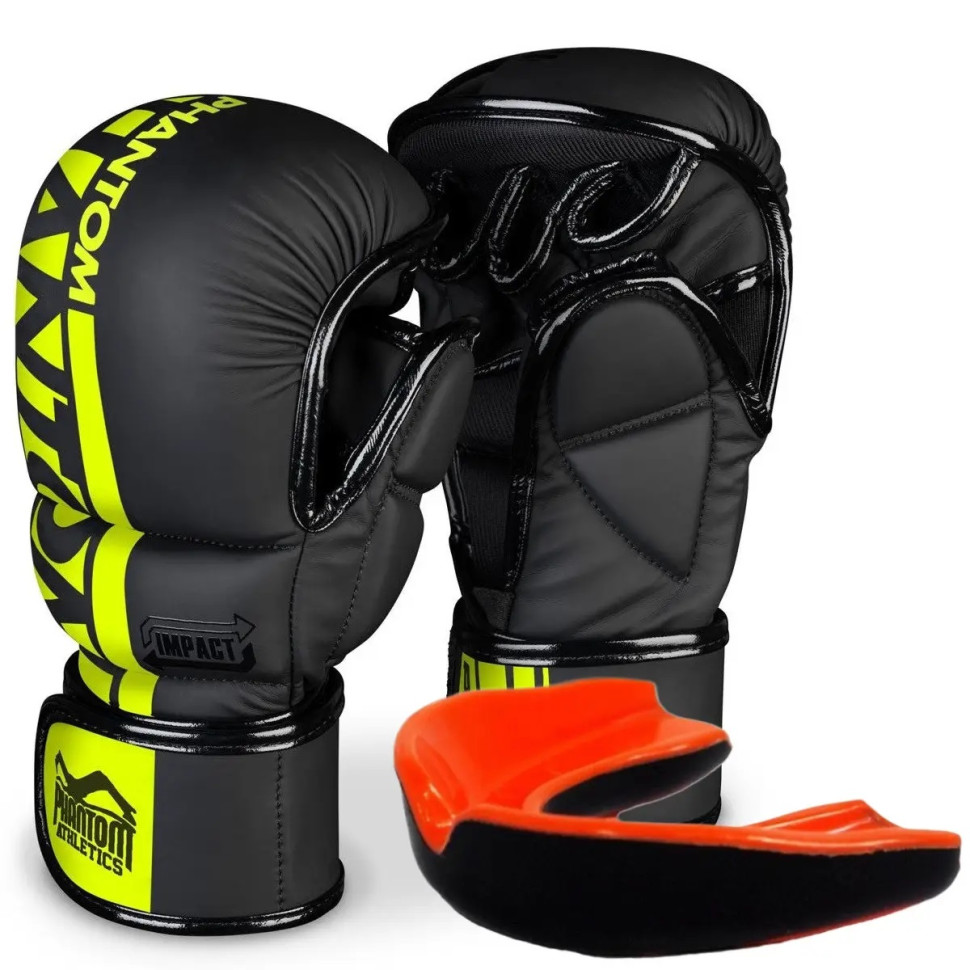 Перчатки для ММА APEX Sparring Phantom PHMMAG2301-LXL NEON L/XL (капа в подарок)