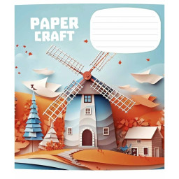 Тетрадь ученическая "Paper craft" Школярик 012-3354C-5 в косую линию, 12 листов