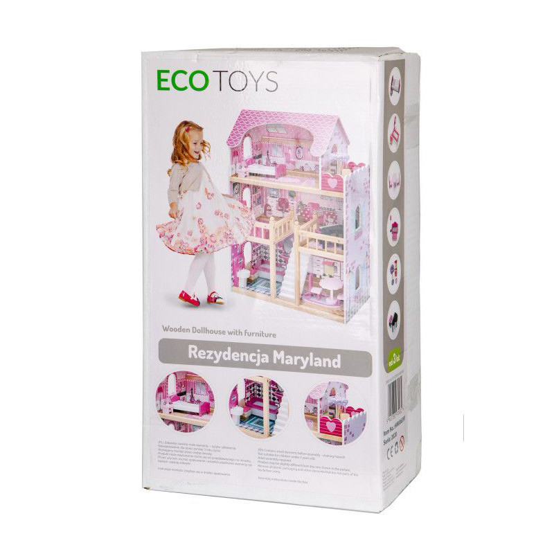 Дитячий ляльковий будиночок Residence Ecotoys HM006391, з меблями