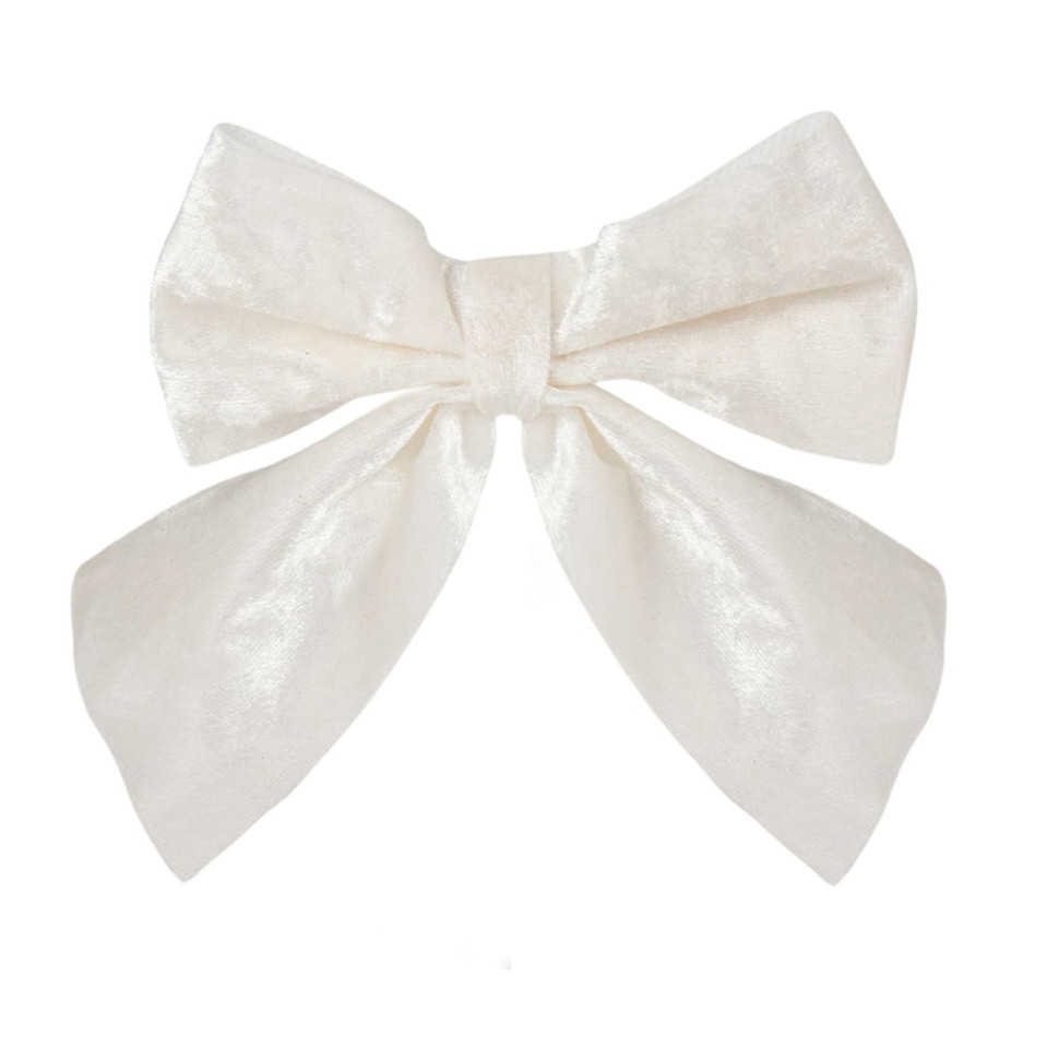 Бант декоративний Mica Decorations 8720983279638 білий, велюр 13 см, 2 шт