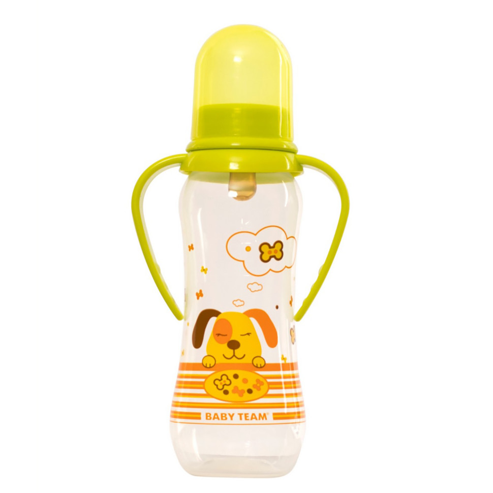 Пляшечка для годування з латексною соскою Baby Team 1311 салатова 250 мл